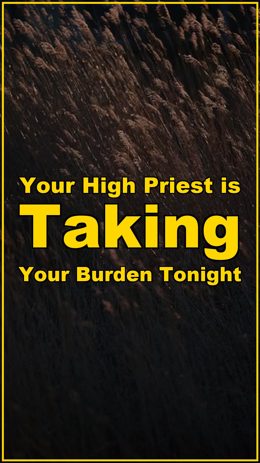 Your High Priest is Taking Your Burden Tonight
