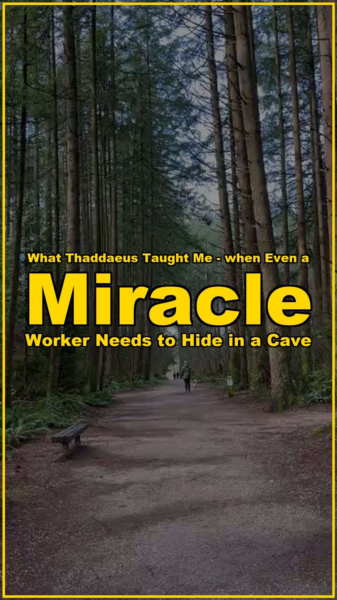 What Thaddaeus taught me When Even a Miracle Worker Needs to Hide in a Cave