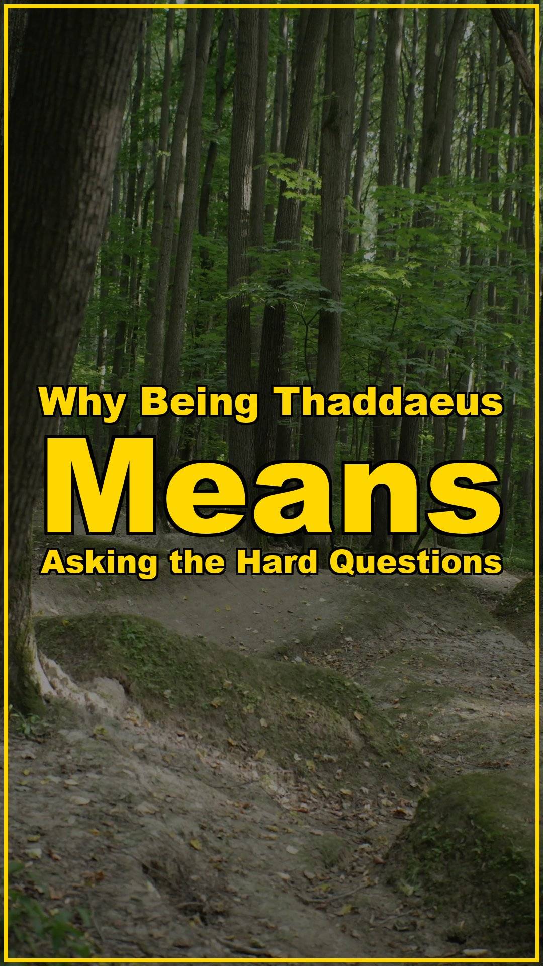 Why Being Thaddaeus Means Asking the Hard Questions